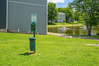 Dog waste stations on-site